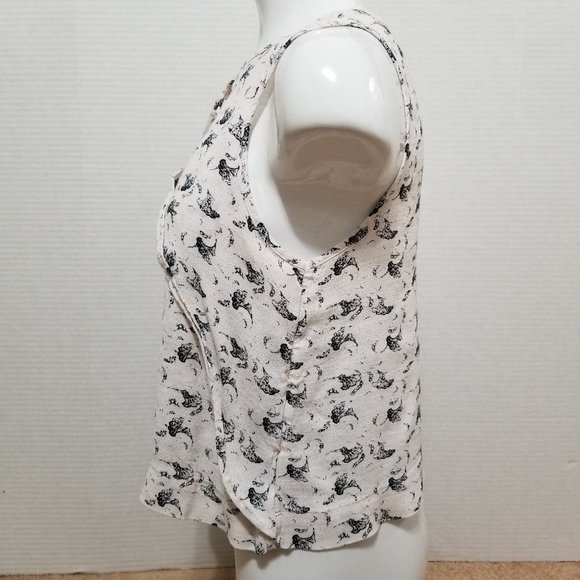 Free People top Small Printed Look Through Layered keyhole sleeveless boho - Picture 2 of 14